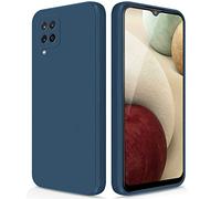 GiiYoon Coque pour Samsung Galaxy A12 4G/5G/M12 Case en Silicone, Etui de Protection Antichoc Etui Housse Silicone Ultra-Mince avec Couche Intérieure en Fibre et Protection pour Caméra, Bleu