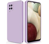 GiiYoon Coque pour Samsung Galaxy A12 4G/5G/M12 Case en Silicone, Etui de Protection Antichoc Etui Housse Silicone Ultra-Mince avec Couche Intérieure en Fibre et Protection pour Caméra, Violet