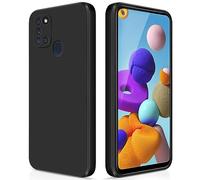 GiiYoon Coque pour Samsung Galaxy A21s Case en Silicone, Etui de Protection Antichoc Etui Housse Silicone Ultra-Mince avec Couche Intérieure en Fibre et Protection pour Caméra, Noir