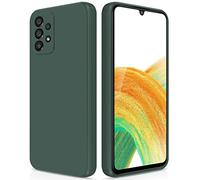 GiiYoon Coque pour Samsung Galaxy A33 5G Case en Silicone, Étui de Protection Antichoc Housse Case Ultra-Mince avec Couche Intérieure en Fibre et Protection pour Caméra, Vert