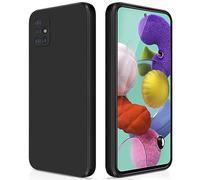 GiiYoon Coque pour Samsung Galaxy A51 4G Case en Silicone, Etui de Protection Antichoc Etui Housse Silicone Ultra-Mince avec Couche Intérieure en Fibre et Protection pour Caméra, Noir