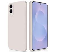 GiiYoon Coque pour Samsung Galaxy S25 Edge Case en Silicone, Etui de Protection Antichoc Etui Housse Silicone Ultra-Mince avec Couche Intérieure en Fibre et Protection pour Caméra, Blanc