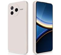 GiiYoon Coque pour Xiaomi Poco F7 Pro 5G Case en Silicone, Etui de Protection Antichoc Etui Housse Silicone Ultra-Mince avec Couche Intérieure en Fibre et Protection pour Caméra, Blanc
