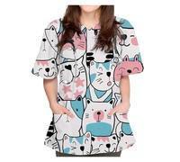 GIJMZY Blouse Medicale Femme Uniformes de Bloc opératoire, Blouses de Travail hospitalières, Hauts, Fournitures, Combinaisons de Chirurgie Dentaire et infirmière, vêtements de Travail(Color16,5XL)