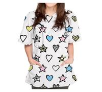 GIJMZY Blouse Medicale Femme Uniformes de Bloc opératoire, Blouses de Travail hospitalières, Hauts, Fournitures, Combinaisons de Chirurgie Dentaire et infirmière, vêtements de Travail(Color11,S)