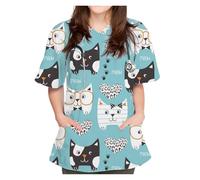 GIJMZY Blouse Medicale Femme Uniformes de Bloc opératoire, Blouses de Travail hospitalières, Hauts, Fournitures, Combinaisons de Chirurgie Dentaire et infirmière, vêtements de Travail(Color5,XXXL)
