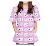 GIJMZY Blouse Medicale Femme Uniformes de Bloc opératoire, Blouses de Travail hospitalières, Hauts, Fournitures, Combinaisons de Chirurgie Dentaire et infirmière, vêtements de Travail(Color12,5XL)