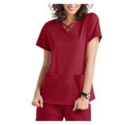 GIJMZY Blouse Medicale Femme Vêtements de Lavage des Mains à Manches Courtes for Bloc opératoire, Hauts for Femmes, Salopettes, Blouses d'infirmière et de Chirurgien, Salopettes(Color1,XX-Large)