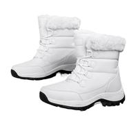 GIJMZY Bottes Neige Femme Bottes de neige chaudes for femmes, bottes d'hiver à plateforme épaisse, imperméables, antidérapantes, chaussures chaudes, grande taille, décontractées(WHITE,36)