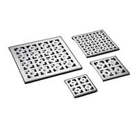 GIJMZY Grille Douche Drain de Sol carré en Acier Inoxydable 304, 10/12/15/30cm, Salle de Bain, Anti-Odeur, Douche, collecteur de Cheveux, Filtre à déchets(20x20cm)