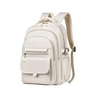 GIJMZY Sacs à Dos Sac à dos d'école, sac à dos imperméable multicouche Oxford, grande capacité, simple, for les déplacements en dehors de la ville(Beige)
