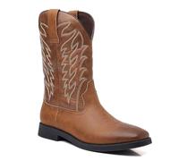 GiJQbFL Bottes western pour homme - Bottes rétro brodées style Far West habillées décontractées et élégantes style chevalier à enfiler
