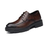 GiJQbFL Chaussures habillées Invisibles Rehaussantes pour Homme de 6 cm - Chaussures Oxford à Lacets antidérapantes et à Plateforme pour Mariages et Affaires