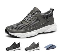 GiJQFCb Chaussures de marche respirantes pour homme - 6,9 cm de haut - Invisible - Augmente la hauteur - Chaussures décontractées pour un usage quotidien et le travail, Gris - 6 cm, 40 EU