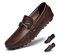 GiJQFCb Chaussures habillées pour homme - 6,9 cm de haut - Style décontracté - En cuir - Invisible - Augmente la hauteur - Pour travail, mariage, bureau, marron, 41 EU