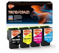 GIKAR CS421 Cartouche de toner pour Lexmark CS421dn CX421adn CX522ade CS521dn CS622de CX622ade CX622de CX625ade CX625adhe BK 2000 pages, CMY 1400 pages 78C10K0 78C10C0 C10M0 78C10Y0 Lot de 4
