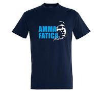 GIL S.R.L. T- Shirt Amma Faticà, Bleu, S Mixte