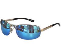 Gil SSC Lunettes de soleil Matrix - Lunettes de sport - Lunettes de moto - Lunettes de sport - M 26, Chromé, argenté, bleu, effet miroir, Breite : ca. 138 mm / Höhe: 37 mm