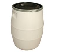 GILAC FÛT 100 litres Blanc, GENOUILLÈRE Metal et Couvercle Noir