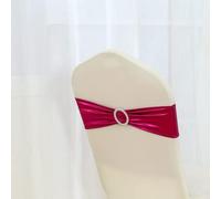 GILAYAS 100 PCS Élastique Spandex Chaise Arc Sash Stretch Or Argent Cristal Chaise Ceinture Bande pour Banquet Hôtel Chaise De Mariage Décoration-Rose Rouge