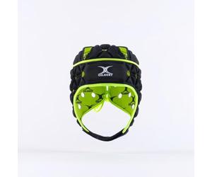 Gilbert- Air Black/Green Casque de Rugby Mixte, Noir/Vert, M
