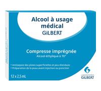 Gilbert Alcool à usage médical Compresses 12 pc(s)