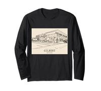 Gilbert Arizona Dessin Vintage Streetscape Manche Longue