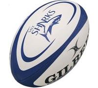 GILBERT Ballon de rugby REPLICA - Sharks - Taille Midi Blanc G