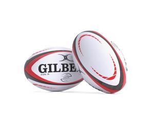 Gilbert Ballon Rugby ORION Match - Blanc Rouge Noir - Taille 5