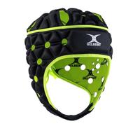 Gilbert Air M Casque Rugby Mixte, Noir/Vert, M