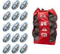 Gilbert G-TR4000 Ballon de Rugby Bundle - Noir - Taille 5 - Avec Sac