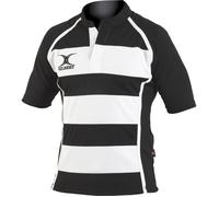 GILBERT Maillot de rugby SHIRT XACT II - Adulte - Rayure Noir et Blanc XS