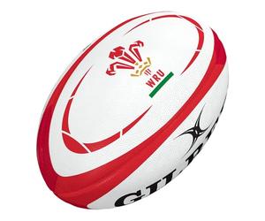 Gilbert Pays de Galles WRU Ballon de rugby 2020, blanc et rouge, 5