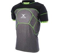 GILBERT Sous-maillot de rugby renforcé CHARGER X1 - 13 zones de protection - Enfant - Noir / Gris / Vert 13/14 ans = Poitrine 79/84cm