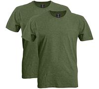Gildan Softstyle Cotton T-Shirt, Style G64000, 2-Pack, Vert Militaire chiné, XL (Lot de 2) Homme