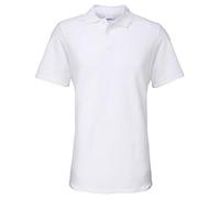 Gildan 64800 Softstyle Polo en piqué double pour adulte, blanc, Taille M