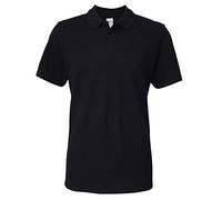 Gildan 64800 Softstyle Polo piqué double pour adulte, noir, Taille M
