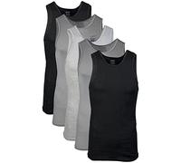 Gildan A-Shirt Tanks, Multipack, Style G1104 Tricot, Noir/Anthracite/Gris Sport, M (Lot de 5) Homme