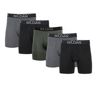 Gildan Boxer en Coton Extensible pour Homme, Noir/Gris foncé/Vert Minuit (Lot de 5), XL