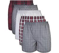 Gildan Boxers tissés, Multiple Caleçon Boxeur, Mélange Rouge/Gris (Lot de 5), XX-Large Homme