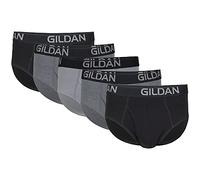 Gildan Culotte en Coton Stretch Slips, Black Soot/Heather Dark Grey/Grey Flannel (Lot de 5), Homme