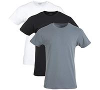 Gildan Cotton Stretch T-Shirts, Multipack sous-vêtement, Blanc/Noir suie/Gris Flanelle (Lot de 3), Homme