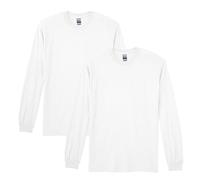 Gildan Dryblend Lot de 2 t-Shirts à Manches Longues pour Homme Style G8400 Chemise, Blanc, Taille
