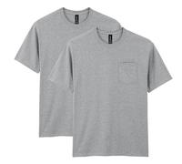 Gildan Dryblend Lot de 2 t-Shirts de Travail avec Poche, Gris, Taille XL Homme