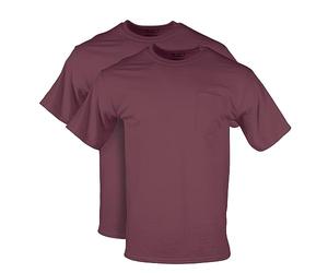 Gildan Dryblend Workwear T-Shirts with Pocket, 2-Pack, Bordeaux, XX-Large (Lot de 2) Homme