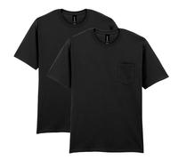 Gildan Dryblend Lot de 2 t-Shirts de Travail avec Poche, Noir, XL Homme
