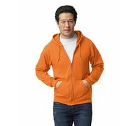 Gildan Fleece Zip Hoodie Sweatshirt, Style G18600, Multipack Chemise, Orange de sécurité, XL Homme