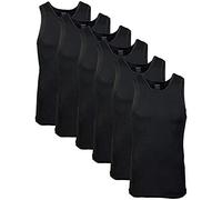 Gildan Débardeur A-Shirt, Multipack, Style G1104 sous-vêtement, Noir (Lot de 6), Homme