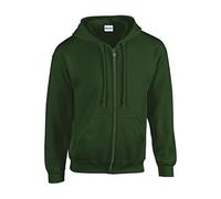 Gildan Sweat à Capuche zippé pour Adulte Maillot de survêtement, Vert forêt, M Mixte