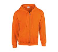 Gildan Sweat à Capuche zippé pour Adulte Maillot de survêtement, Orange Fluo (Safety Orange), XL Mixte